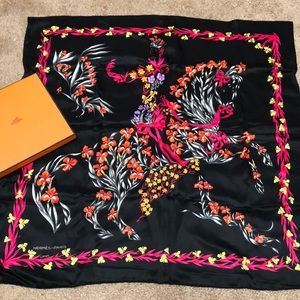 Hermes Silk Scarf Henry D Origny Cheval Fleuri